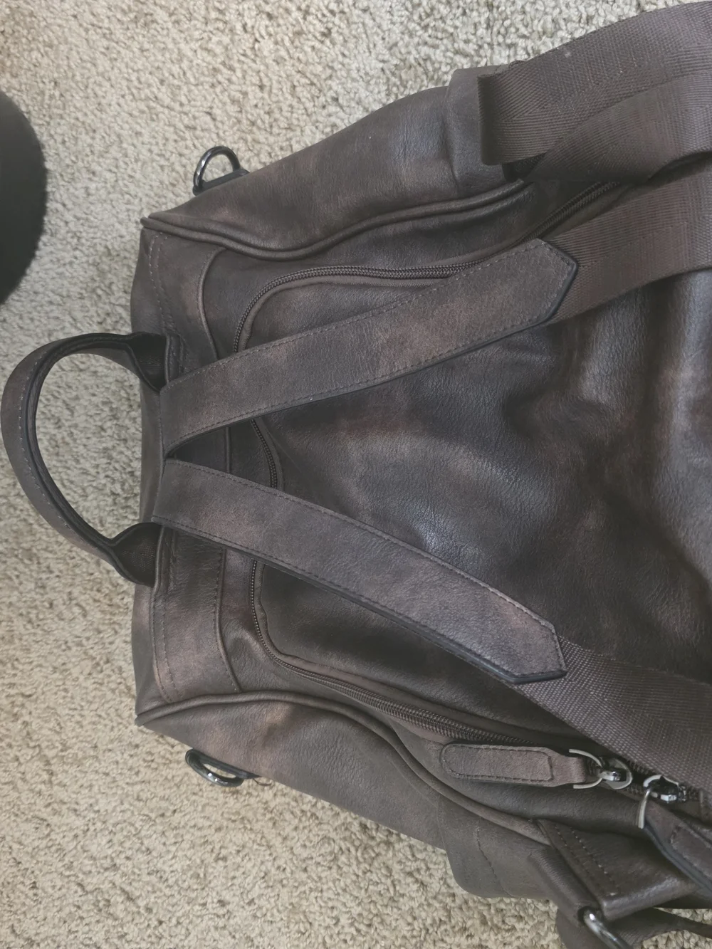 Vegan Leather Brown Men's Backpack with Front Organizer Pocket